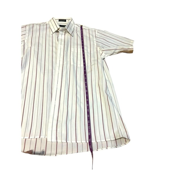 Vintage Christian Dior Plus De Coton Short Sleeve Button Down Striped 16.5 - Picture 7 of 8